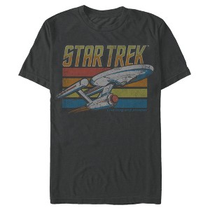 Men's Star Trek Rainbow Vintage USS Enterprise Starship T-Shirt - 1 of 4