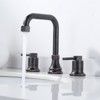 WOWOW 8 in. Widespread Double Handle Bathroom Faucet with Pop-up Drain Kit - 3 of 4