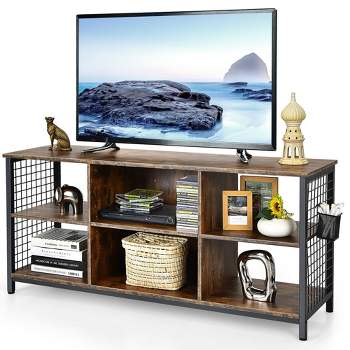 Costway 3-Tier TV Stand for TV's up to 65'' Entertainment Media Center w/Storage Basket
