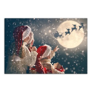 Creative Products Magical Santa Sleigh Scene 30 x 20 Canvas Wall Art - 1 of 4