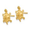 Black Bow Jewelry Small Polished Sea Turtle Post Earrings in 14k Yellow Gold - 2 of 4