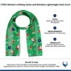 CTM Women's Holiday Santa and Reindeer Lightweight Satin Scarf - 3 of 4