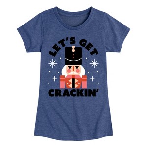 Girls' - Instant Message - Lets Get Crackin Nut Cracker Christmas Fitted Short Sleeve Graphic T-Shirt - 1 of 4