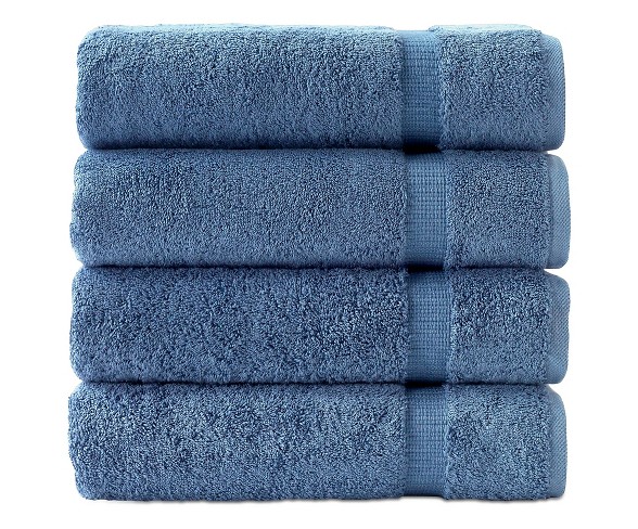 4pc Villa Bath Towel Set Blue - Royal Turkish Towel