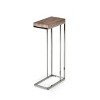 Syemin End Tables C-Shaped End Table, Small Side Table for Couch, Sofa Table with Metal Frame, Nightstand, Slide Couch Table, Brown, 10"*18"*25" - 3 of 4