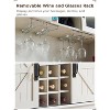 OKD 72" Bar Cabinet with Sliding Barn Door, Large Kitchen Buffet with Hutch w/Wine & Glasses Rack, 3 Drawers, 12 Storage Shelves - 4 of 4