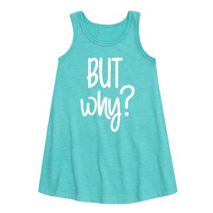 Girls' - Instant Message - But Why Graphic Sleeveless Aline Dress - 1 of 4