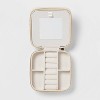Small Travel Accessory Organizer Off-White - Brightroom™: Jewelry Storage with Inside Mirror, Faux Leather, Adult Use - 3 of 4