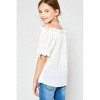 Girl Eyelet Off-Shoulder Ruffle Trim Top - Hayden LA - 3 of 3