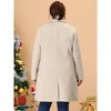 Agnes Orinda Women's Plus Size Winter Notched Lapel Single Breasted with Pockets Pea Coats - 4 of 4