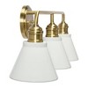 Robert Stevenson Lighting Josie Metal 3-Light Vanity Light with Shades White and Antique Brass: ETL Listed, Glass Shades, Steel Body - 3 of 4