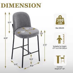 DYHOME Bar Stools Set of 3, 28 Inches Modern BarStools, Counter Height Bar Stools for Kitchen Island, Upholstered Fabric Tall Barstools for Home, Cafe - 1 of 4