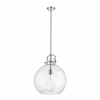 Newton Sphere - 1 Light Stem Hung Pendant In Industrial Style-21.38 Inches Tall and 16 Inches Wide