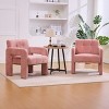 Set of 2 Accent Chair with Curved Armrests, Modern Chenille Upholstered Lounge Chair, Single Armchair for Living Room, Office-Koiai - 3 of 4