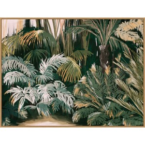 Amanti Art 42" x 32" Life's a Jungle by Urban Road Framed Canvas Wall Art Print : Mysterious Botanical Theme - 1 of 4