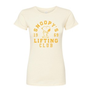Women's - Peanuts - Snoopy Lifting Club Fitted Graphic T-Shirt - 1 of 3