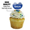 Hampton University HU Stripes Heart Love Cupcake Picks Toppers Decoration Set of 6 - 3 of 4