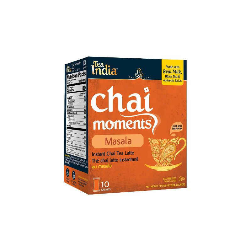 Tea India Chai Moments Masala Chai Tea Instant Latte Mix 10 Sachets Pack of 6, 5 of 6
