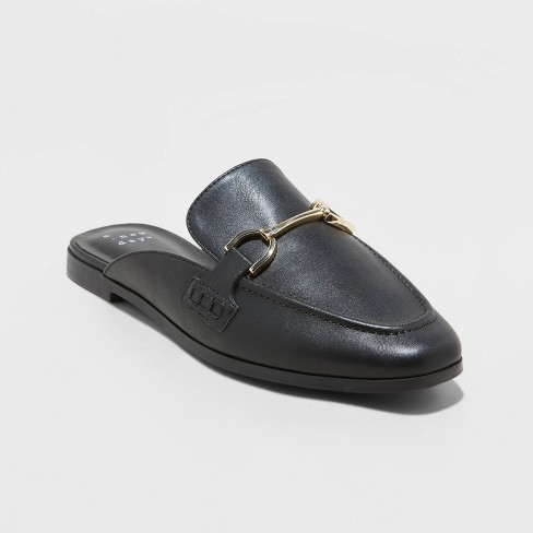 Slip on black discount mules