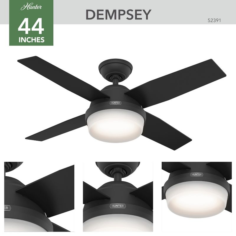 44" Dempsey Ceiling Fan with Remote (Includes LED Light Bulb) - Hunter Fan, 3 of 18