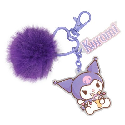 Cute pom pom heart key chain book bag charm