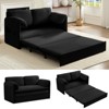 Mjkone 3 in 1 Convertible Pull Out Sleeper Sofa Bed with Pockers, Thicked Cushions , Velvet Pull out Lounge Loveseat Couch - 3 of 4