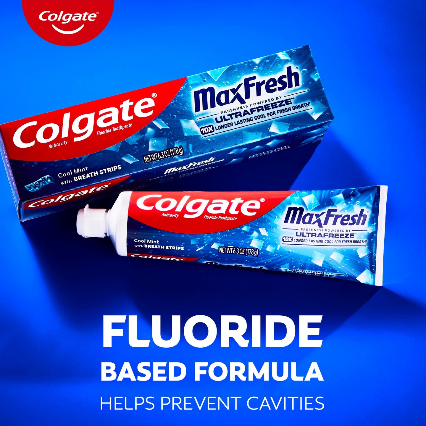 Colgate Max Fresh Toothpaste with Mini Breath Strips Cool Mint - 6.3oz, цвет: Мятный — фото 5