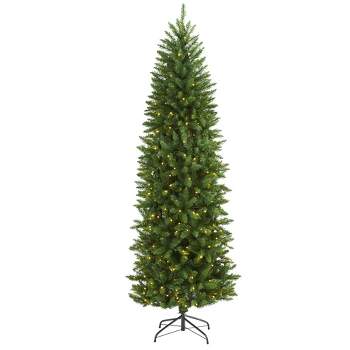 Nearly Natural Pre-Lit LED Slim Green Mountain Pine Artificial Christmas Tree Clear Lights