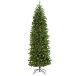 6.5ft Nearly Natural Pre-Lit LED Mountain Pine Artificial Christmas Tree Clear Lights