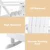 Infans Kid Adirondack Rocking Chair Outdoor Solid Wood Slatted seat Backrest White - 3 of 4