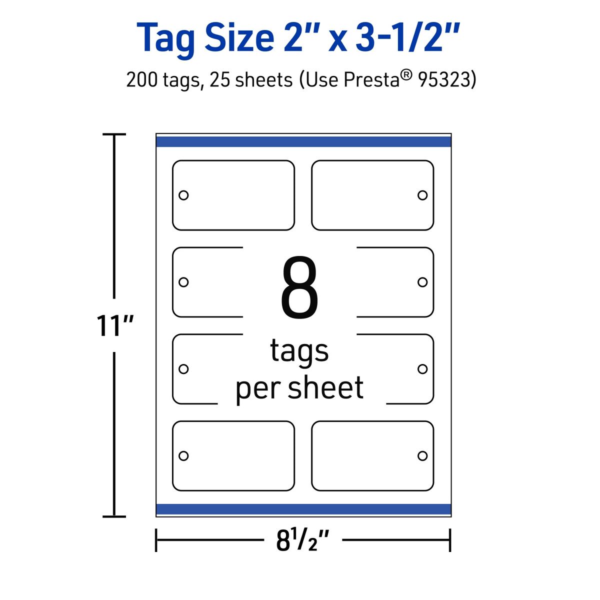 2" x 3-1/2" Rectangle Rounded Corners, Matte White Printable Tags - thumbnail 5