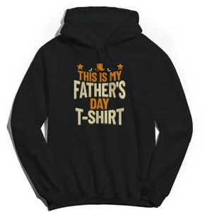 Rerun Island Men's This Is My Fathers Day Shirt Long Sleeve Graphic Cotton Sweatshirt Hoodie - Black M - 1 of 3