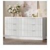 Modern Chest of Drawers Fluted 6 Drawer Dressers Wooden Dresser with Metal Handle for Bedroom Closet Living Room White - 3 of 4