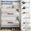 2-Drawer Shoe Storage Cabinet - Freestanding Organizer with Adjustable Shelf & Metal Legs for Entryway, Hallway - 4 of 4
