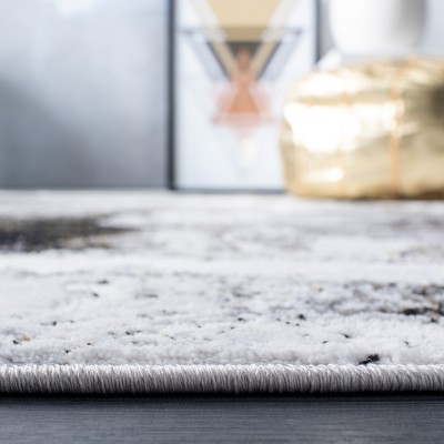 Amelia 3' x 5' Grey and Gold Abstract Synthetic Rug