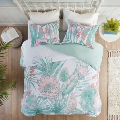 3pc Full/Queen Mystic Cotton Printed Duvet Cover Set - Aqua
