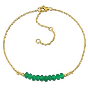 EVERLY JEWELRY | Silver Gemstone Bead Bar Bracelet - 9 in - Multiple Gemstone and Metal Color Options - 1 of 4