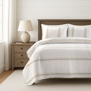Homestead Stripe Reversible Quilt Bedding Set - 1 of 4