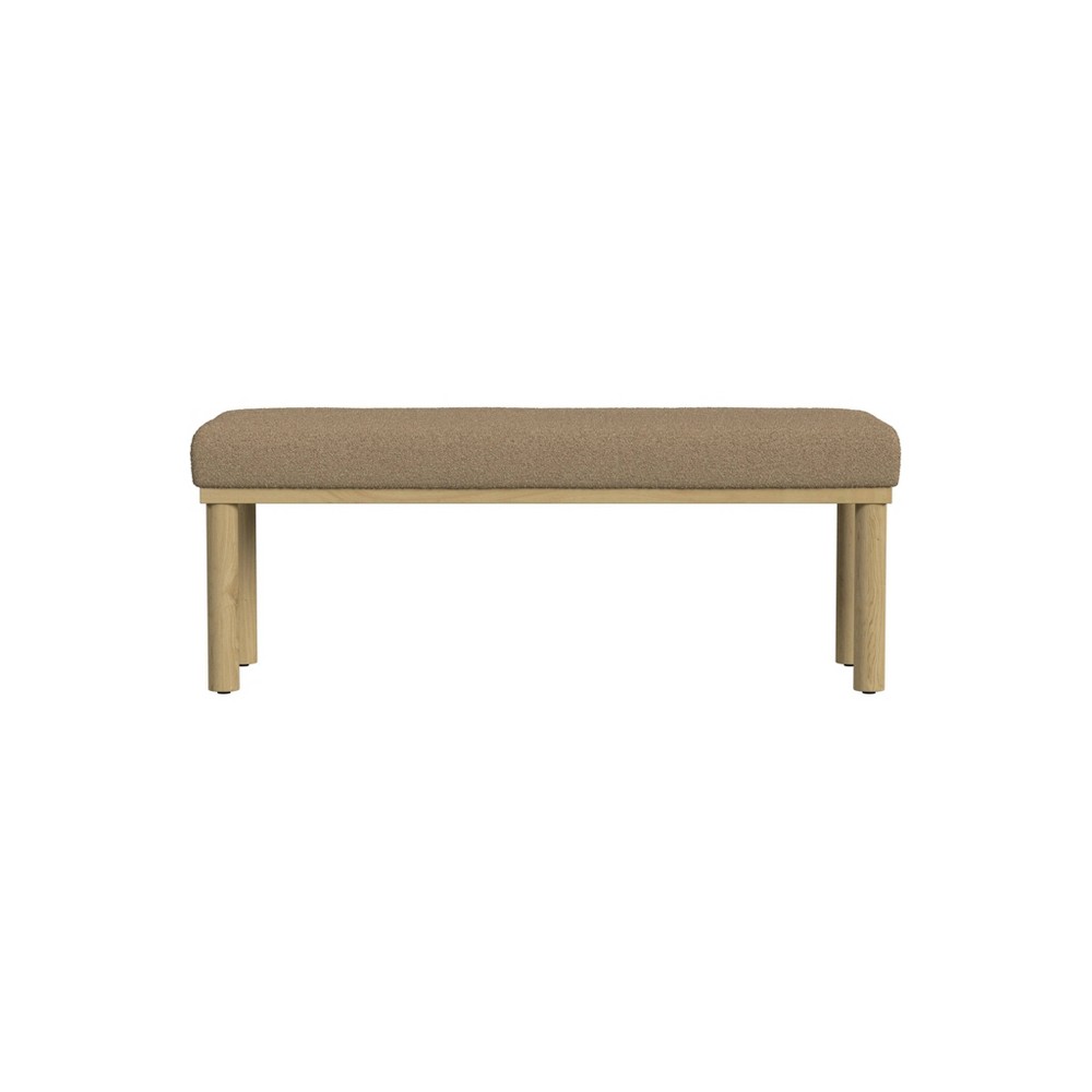 Photos - Other Furniture Oslo Bench Brown Boucle - HomePop