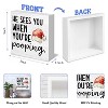 Funny Christmas Bathroom Wooden Box Signs, Christmas Bathroom Decorations, Funny Bathroom Decor - 2 of 4