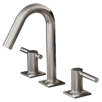 BWE 8 in. Widespread Double Handle High-Arc Bathroom Faucet Water-Saving With Drain Kit