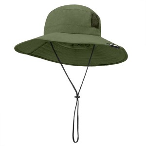 Tirrinia Men’s Women’s Extra Wide Brim Sun Hat, Casual Large Boonie Fishing Safari Hiking Cap - 1 of 4