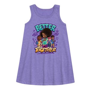 - Karma's World - Better Together -Toddler and Youth Girls A-line Dress Graphic Sleeveless Aline Dress - 1 of 2