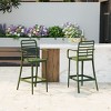 WestinTrends Playa 29.5" Outdoor Polypropylene Plastic Patio Bar Height Stools (Set of 2) - 2 of 4