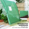 Tunnel Hoop House Greenhouse,Hemmed PE Cover with Sandbags, Dual Roll-Up Doors & Screen Windows for Year-Round Gardening - 4 of 4