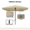 Clihome 8 Ft. x 10 Ft.Outdoor Patio Cantileve Square Umbrella with Crank Lift,Waterproof and Fade-Resistant Skirted Canopy,Without Base - 4 of 4