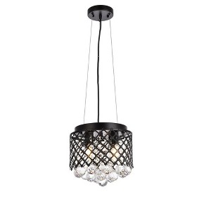 Elegant Lighting Tully 4 lights pendant in black - 1 of 4