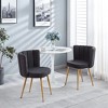 Modern Dining Chair Set of 2, with Iron Tube Wood Color Legs, Shorthair Cushions and Comfortable Backrest, for Dining Room, Living Room, Cafe - 4 of 4