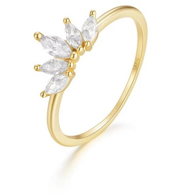 Hollywood Sensation Glimmer Dainty Ring with Marquise-Cut AAAAA Cubic Zirconia