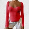 Coolmee Women's Ribbed Knitted Sweater Long Sleeve Square Neck Crop Slim Fitted Basic Pullover Tops - 2 of 4